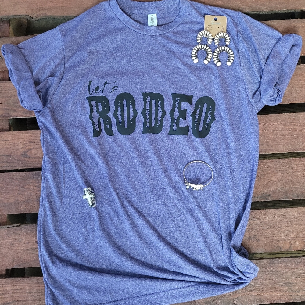 Let's Rodeo Cowgirl Short Sleeve Tee NWOT